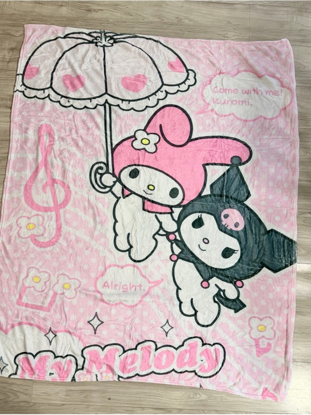 Sanrio My Melody Kids Plush Throw Blanket - Pink